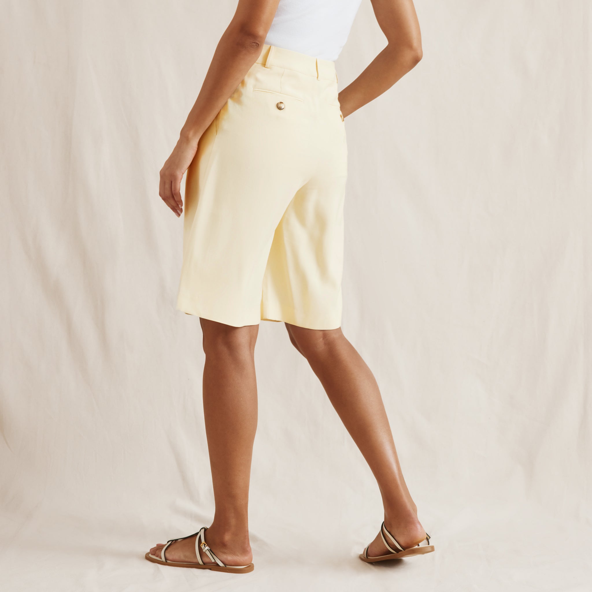 Soft Yellow Tailored Shorts