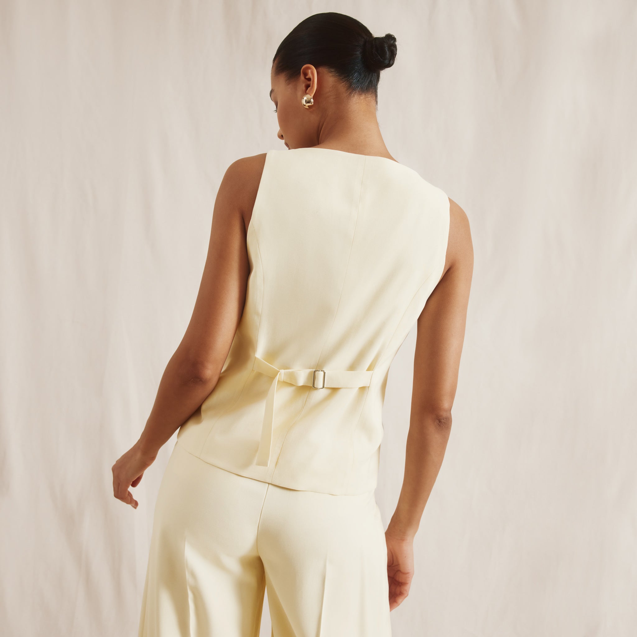 Soft Yellow Tailored Waistcoat